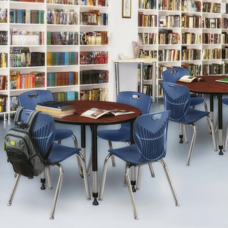 REGENCY Tables > Height Adjustable > Round Classroom Tables, 30 X 30 X 23-34, Wood|Metal Top, Cherry TB30RNDCHAPBK